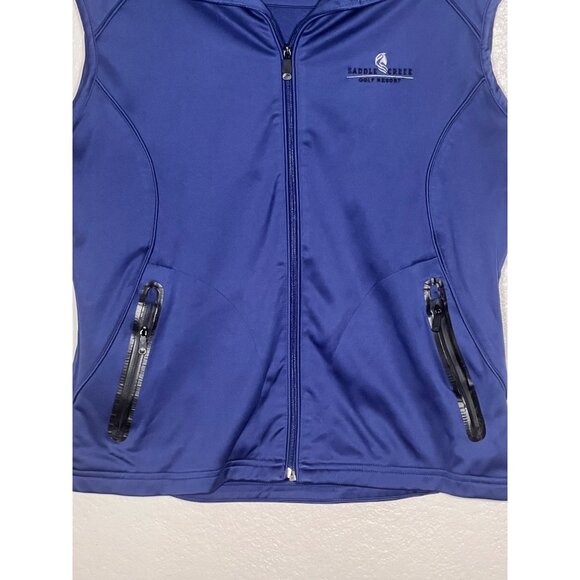 Glen Echo Golf Women M Sleeveless Vest Saddle Creek Logo Blue Dry Gear Tech Zip - Picture 7 of 15